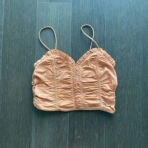 NWOT Zara Ruched Crop Tank Top